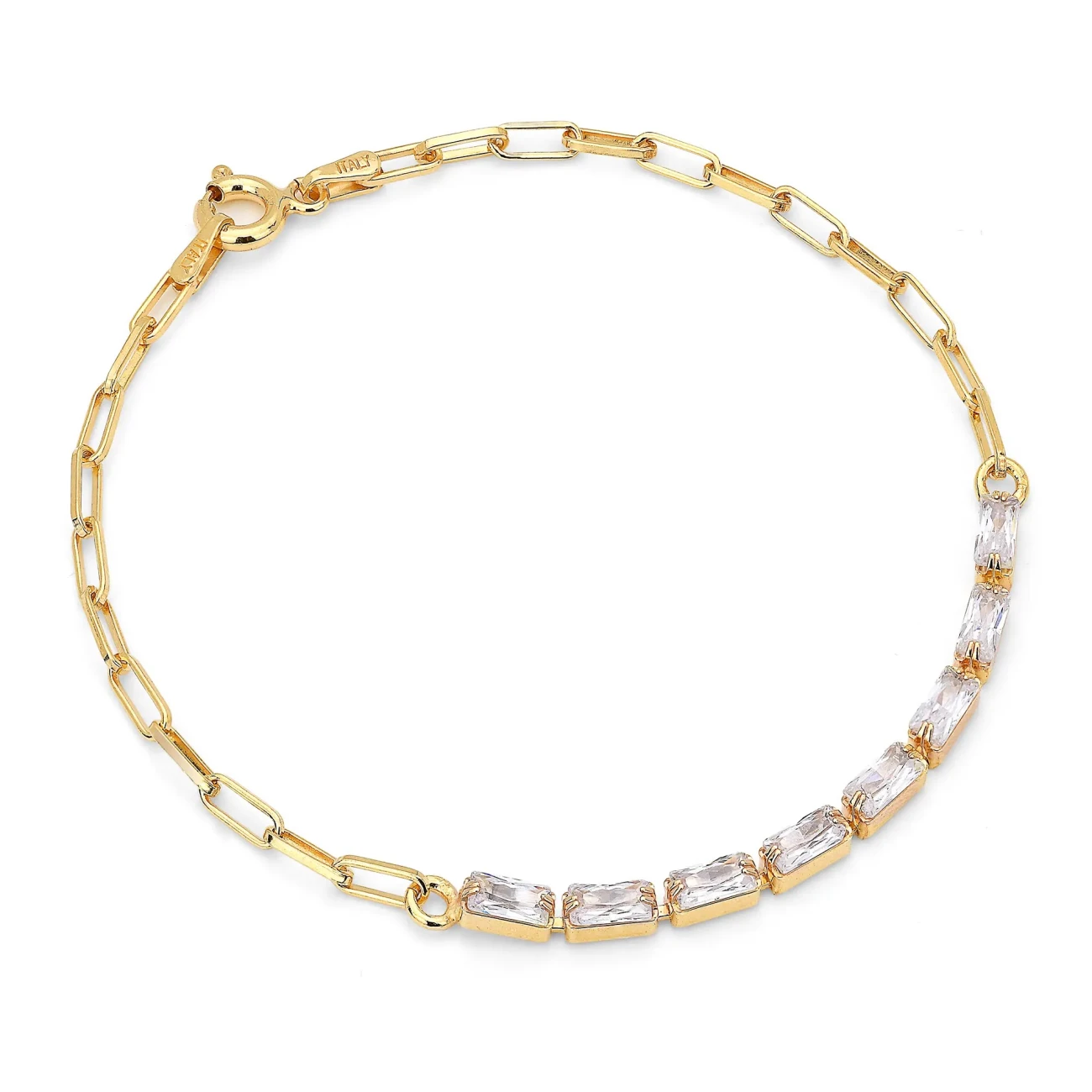 Bracciale in argento con Zirconi taglio Baguette