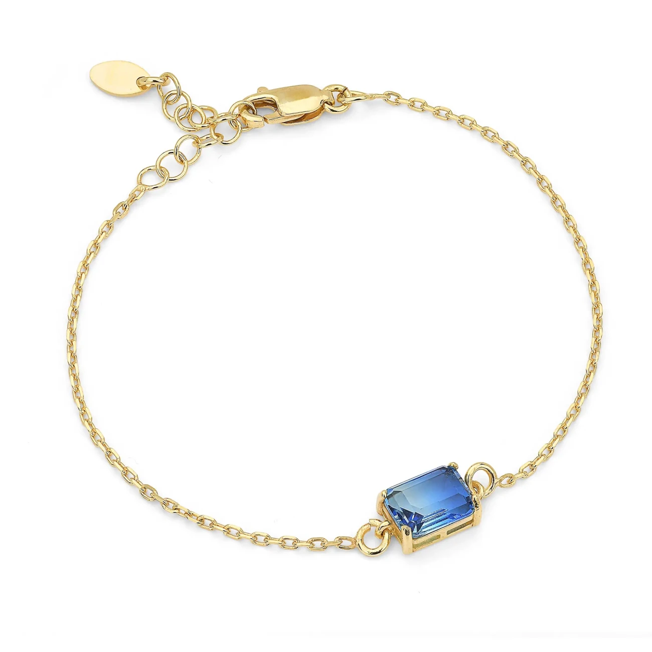 Bracciale in argento con Pendente Cristal Blu