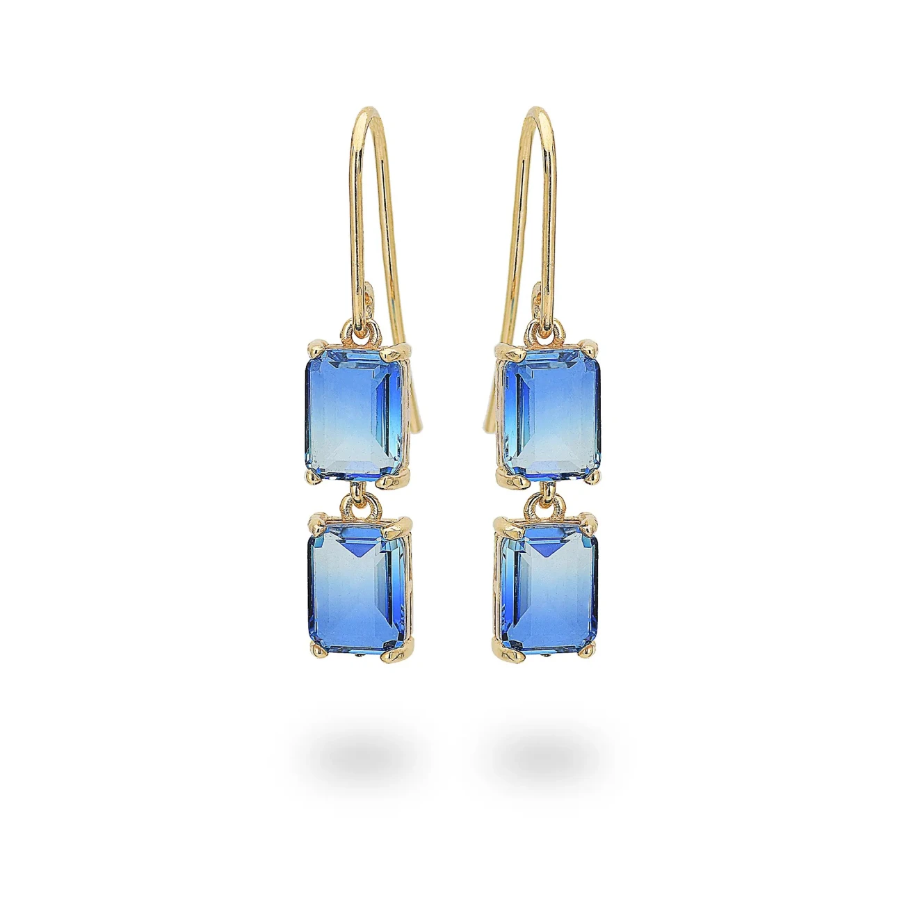 Orecchini in argento con Pendente Cristal Blu