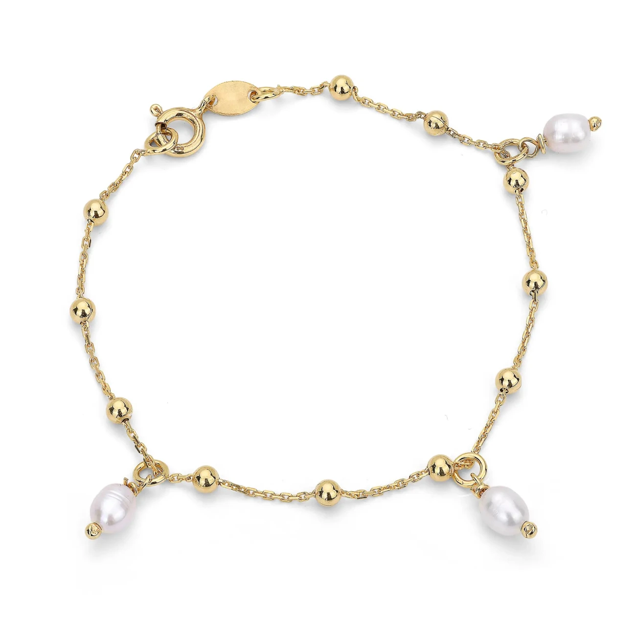 Bracciale in argento con Perle Bianche