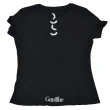 T-shirt  nera 100% cotone organico con piume